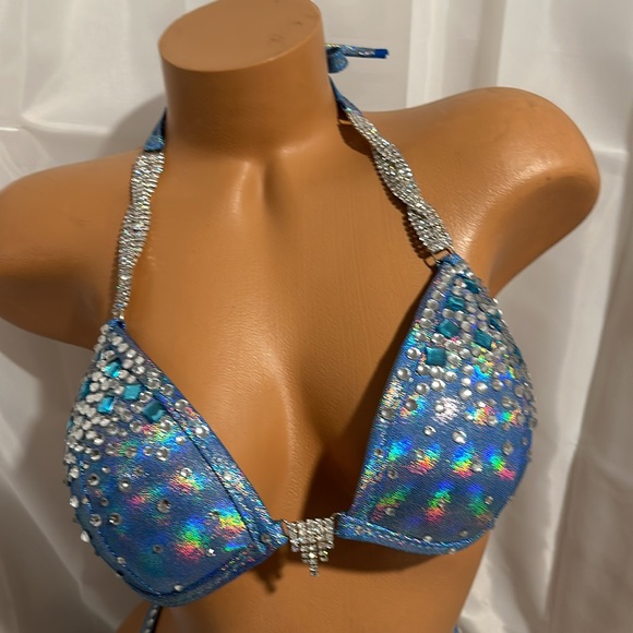 Competition Npc figure posing suit light blue  CUP SIZE 34B HANDMADE - Picture 3 of 5